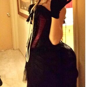 Chic Strapless Black and Purple Dress